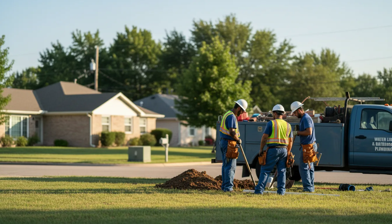 Residential water line and bathroom plumbing service in Hugo, OK